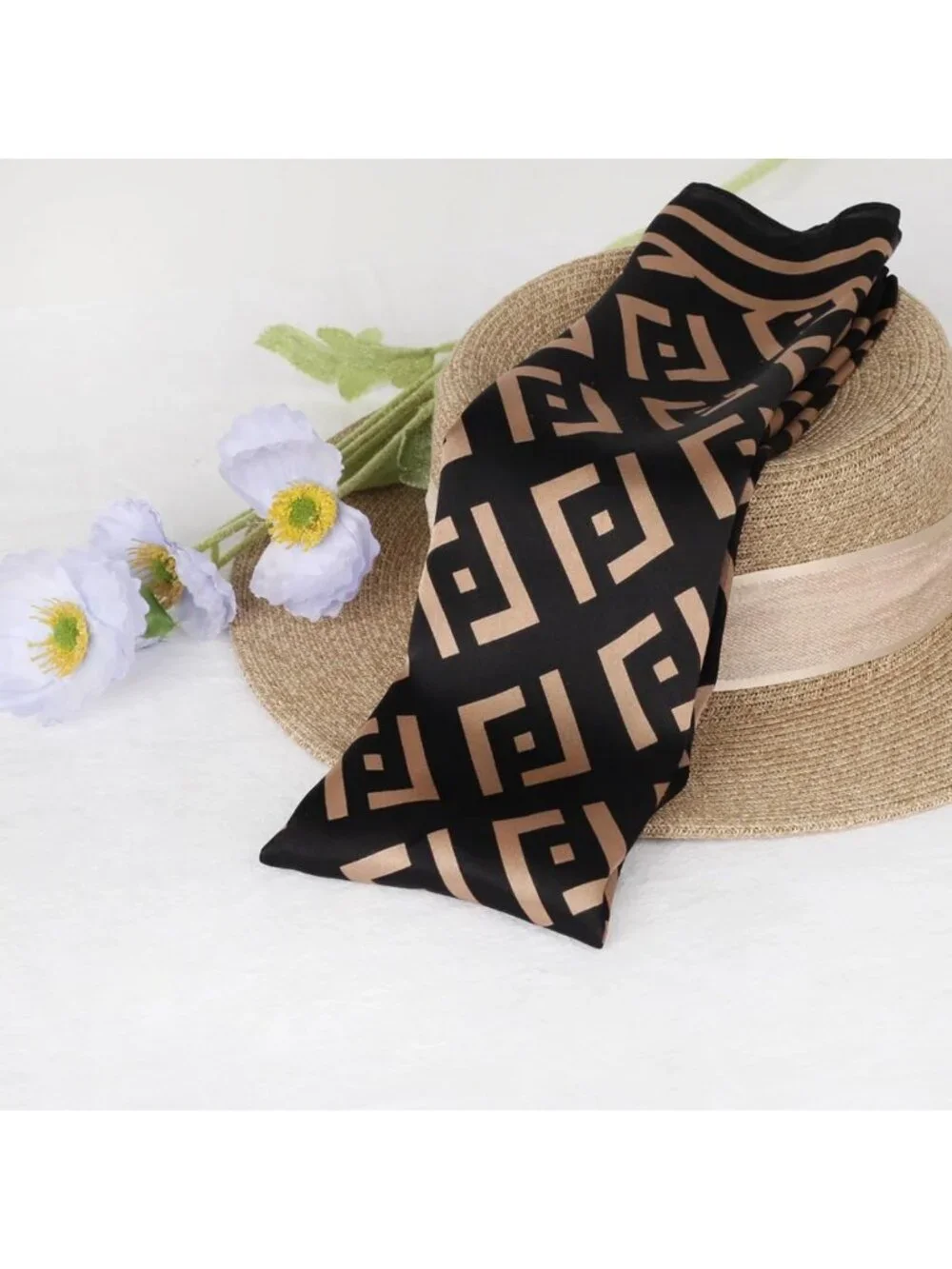 100% Pure Mulberry Silk Scarf for Women - Lightweight Square Neckerchief 27.5